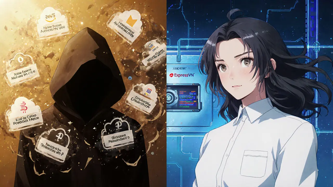 Contrasting scenes: chaotic free VPN use vs. secure dedicated IP trading in anime style.