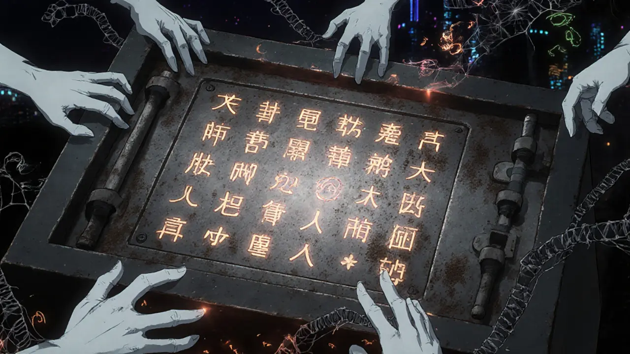 A steel seed phrase plate in a safe, protected from ghostly digital hands.