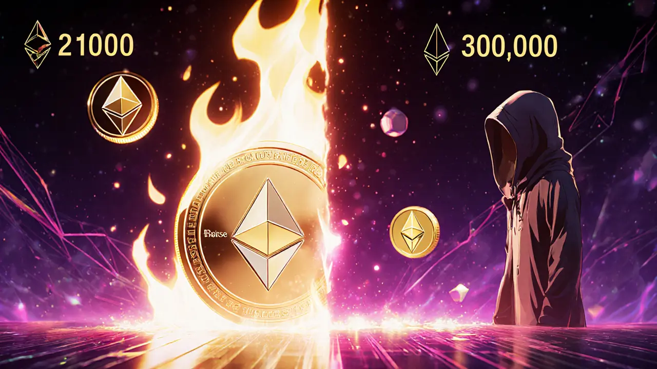 Split transaction with burning base fee and golden tip going to a validator.