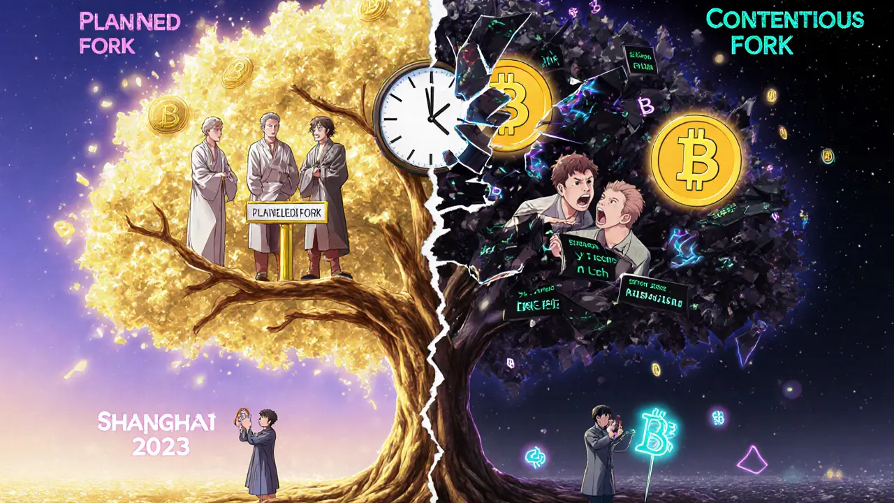 Understanding Contentious vs Planned Forks in Blockchain