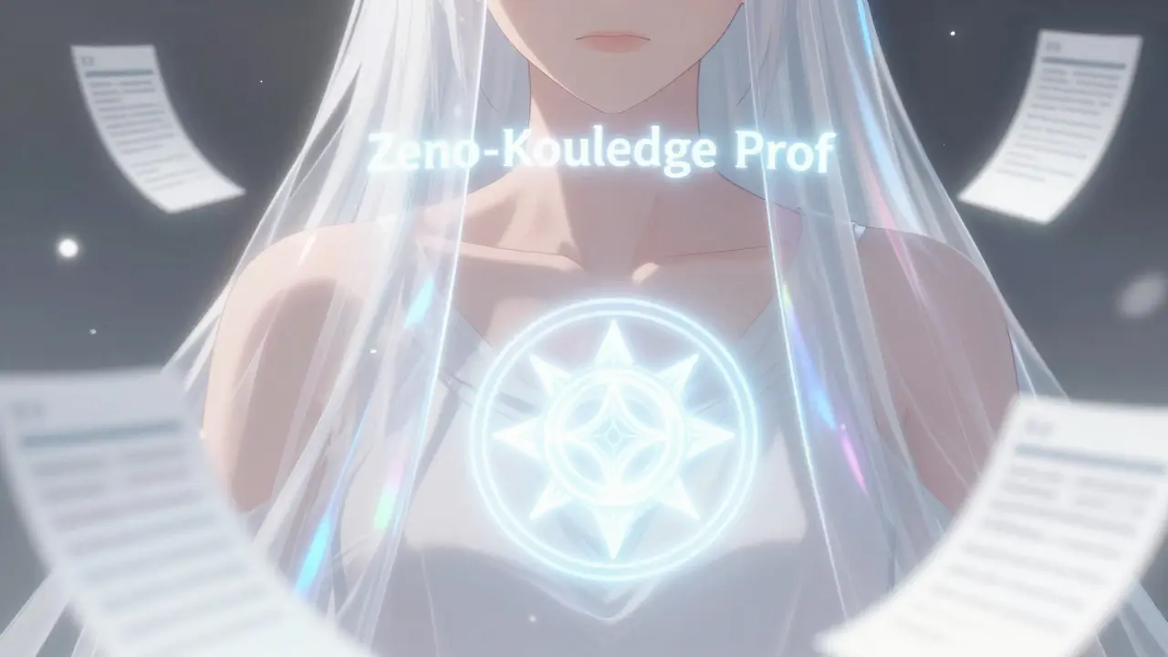 Anime illustration of a glowing Soulbound Token seal on a character's chest with a privacy veil.