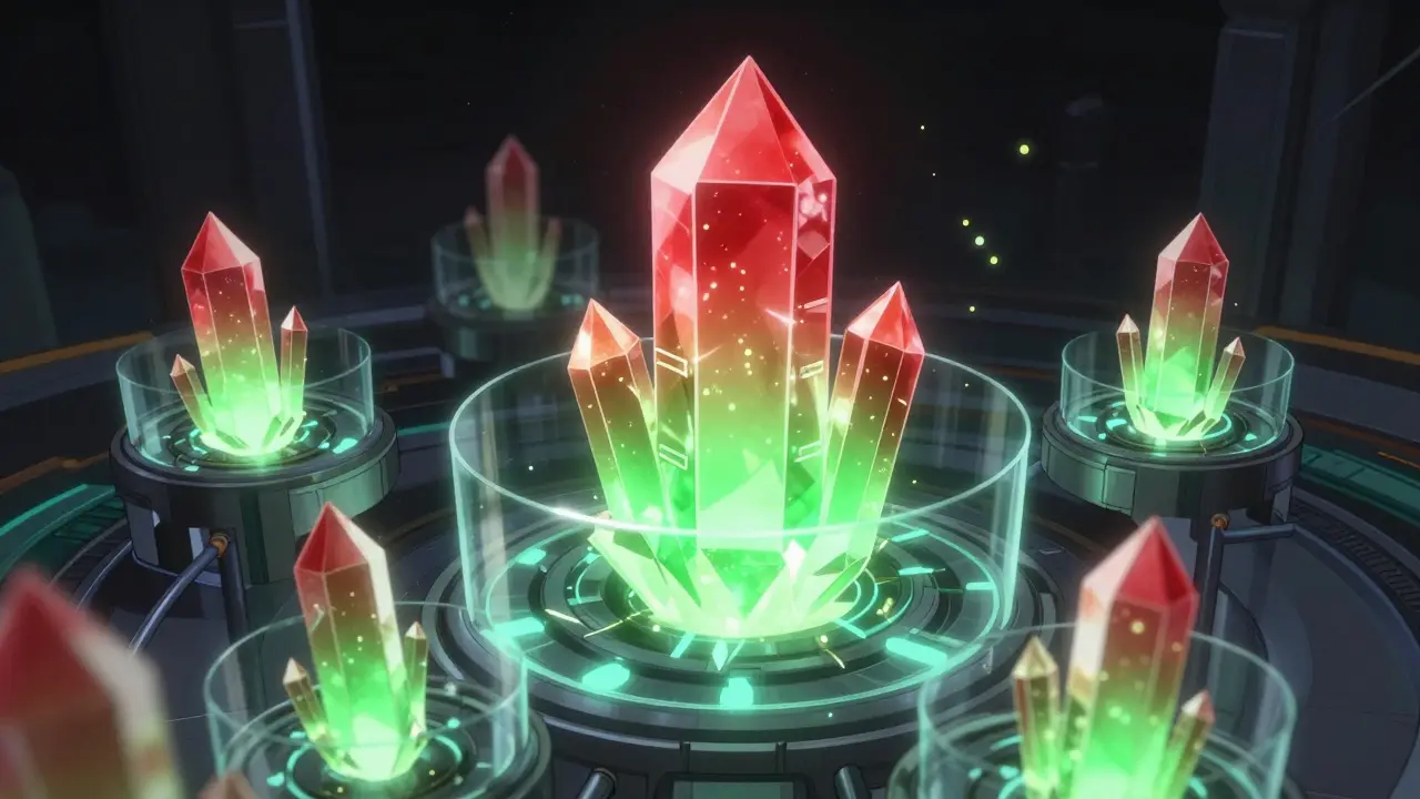 Glowing geometric blocks showing concentrated liquidity flow.