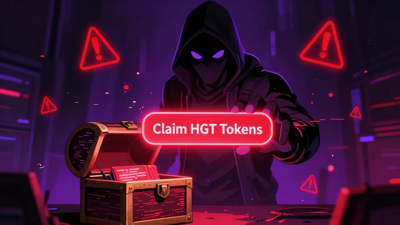 Anime hacker offering fake token claim button to vulnerable user