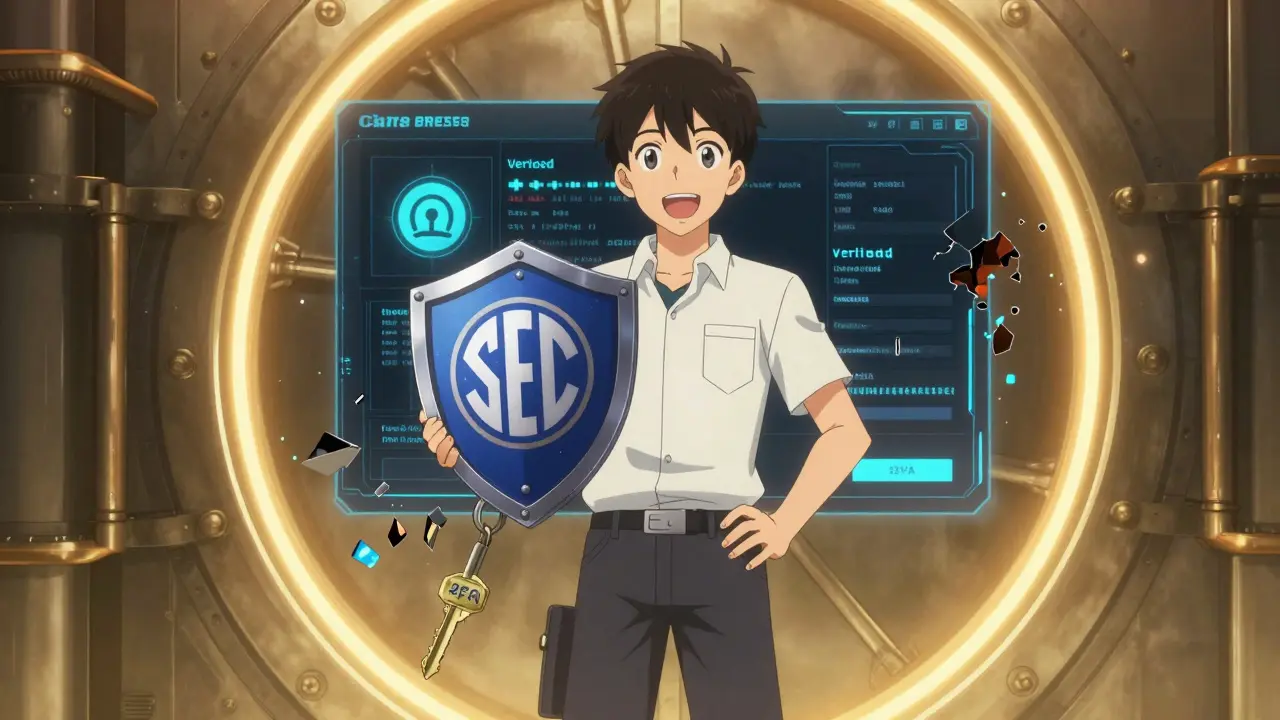 Anime hero protecting assets with security shields