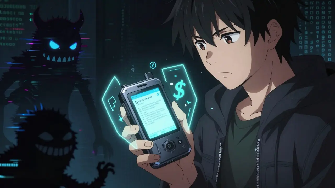 Anime hero protecting crypto wallet from digital threats and scams