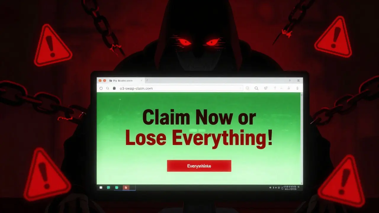 Anime villain trapping user in fake crypto phishing site
