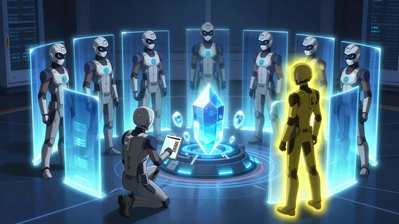 Seven guardian servers maintaining consensus despite maintenance and failures