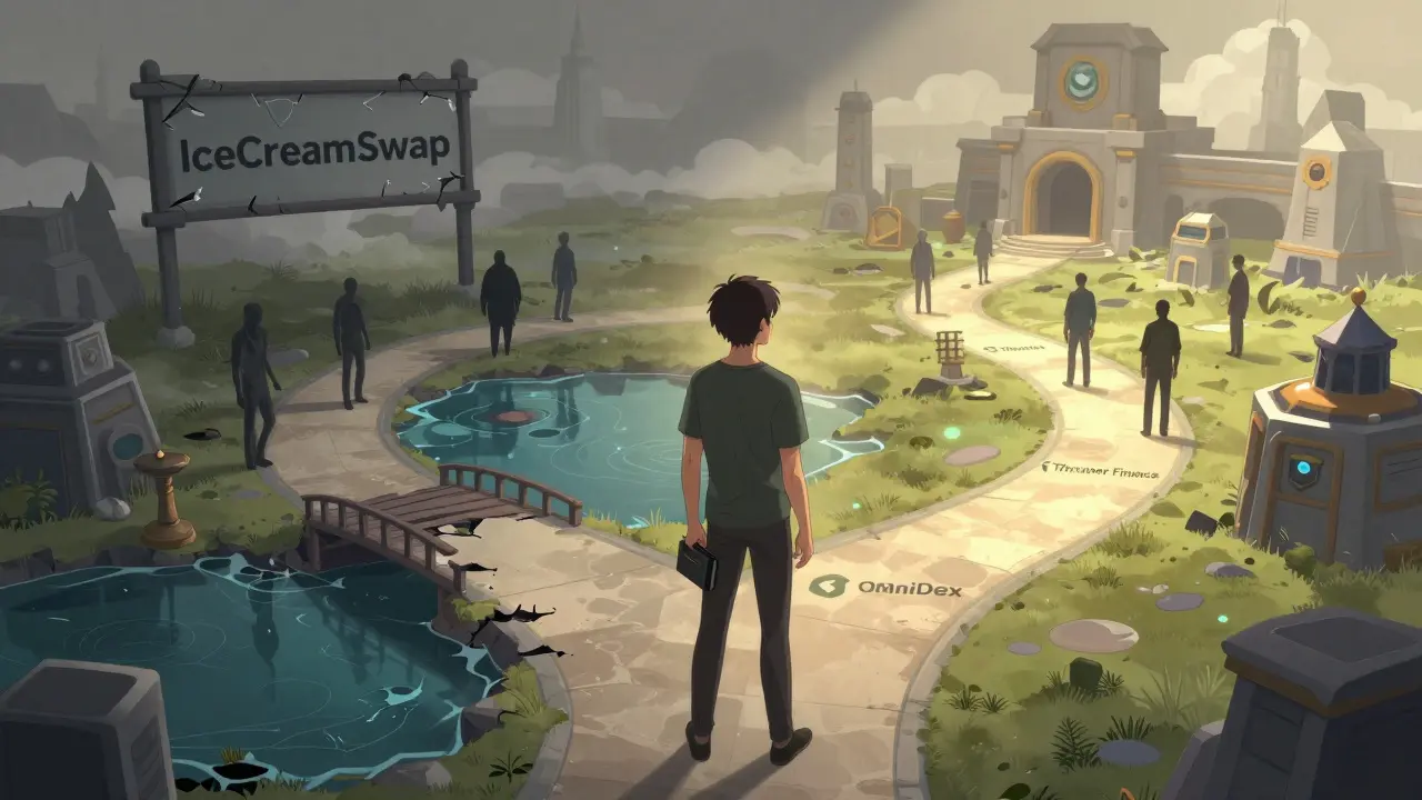 User choosing between risky empty pool and safe alternative
