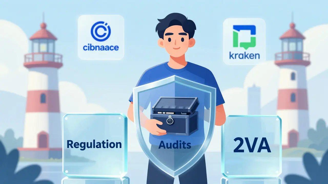 User protected by regulation shield and hardware wallet in bright anime style