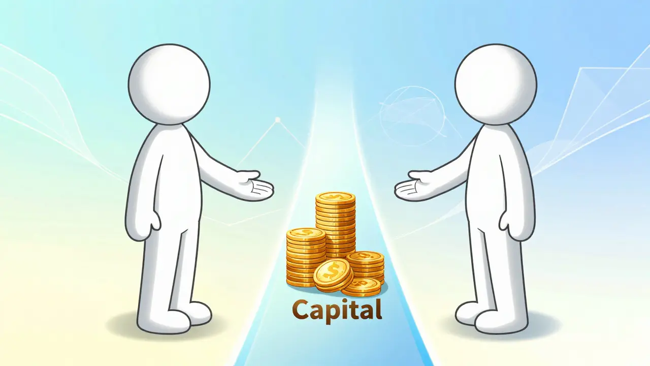Anime metaphor showing concentrated liquidity vs idle capital on a bridge