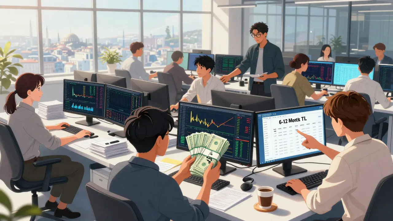 Anime team working in an office preparing for crypto licensing process