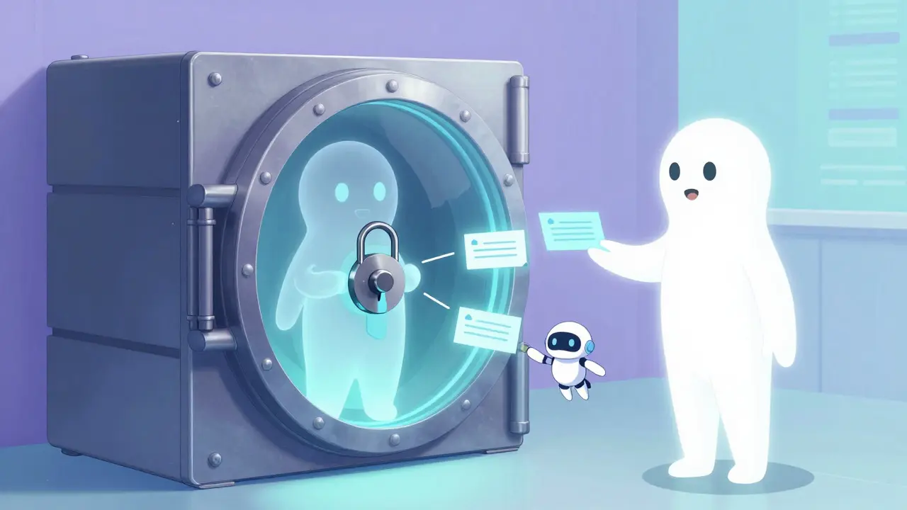Anime illustration of secure blockchain key signing process