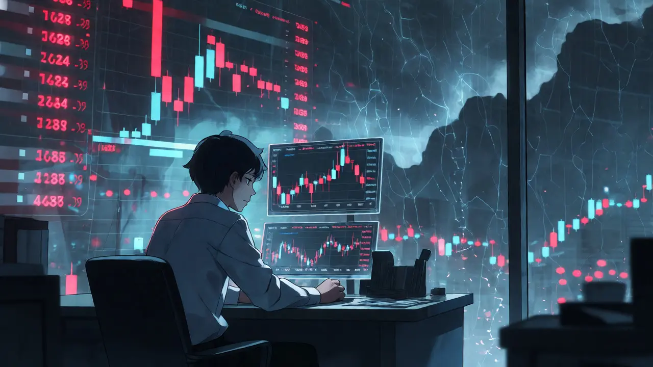 Anime trader watching volatile price charts for the illiquid DoctorX token.